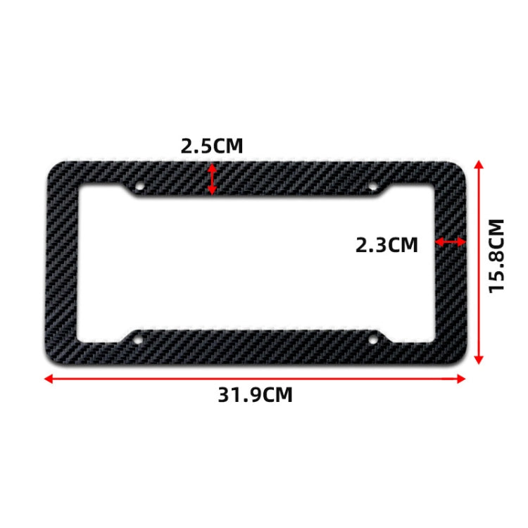 2pcs Carbon Fiber License Plate Frame Car Modification Supplies, Carbon Fiber Frame