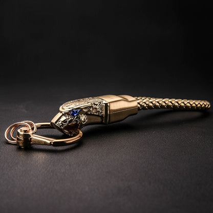 HONEST Diamond Encrusted Car Keychain Leather Cord Leopard Metal Keychain Pendant, Leather Rope Basic Black, Leather Rope Basic White, Leather Rope Basic Gold, Leather Rope Upgrade Black, Leather Rope Upgrade White, Leather Rope Upgrade Gold