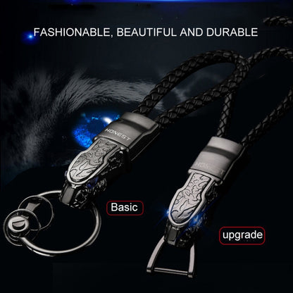 HONEST Diamond Encrusted Car Keychain Leather Cord Leopard Metal Keychain Pendant, Leather Rope Basic Black, Leather Rope Basic White, Leather Rope Basic Gold, Leather Rope Upgrade Black, Leather Rope Upgrade White, Leather Rope Upgrade Gold