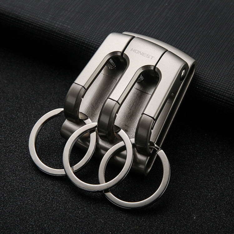 HONEST 3-ring Car Keychain Waist-hanging Anti-loss Keychain For Men