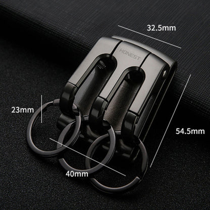 HONEST 3-ring Car Keychain Waist-hanging Anti-loss Keychain For Men
