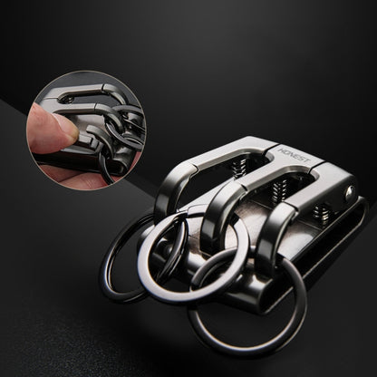HONEST 3-ring Car Keychain Waist-hanging Anti-loss Keychain For Men