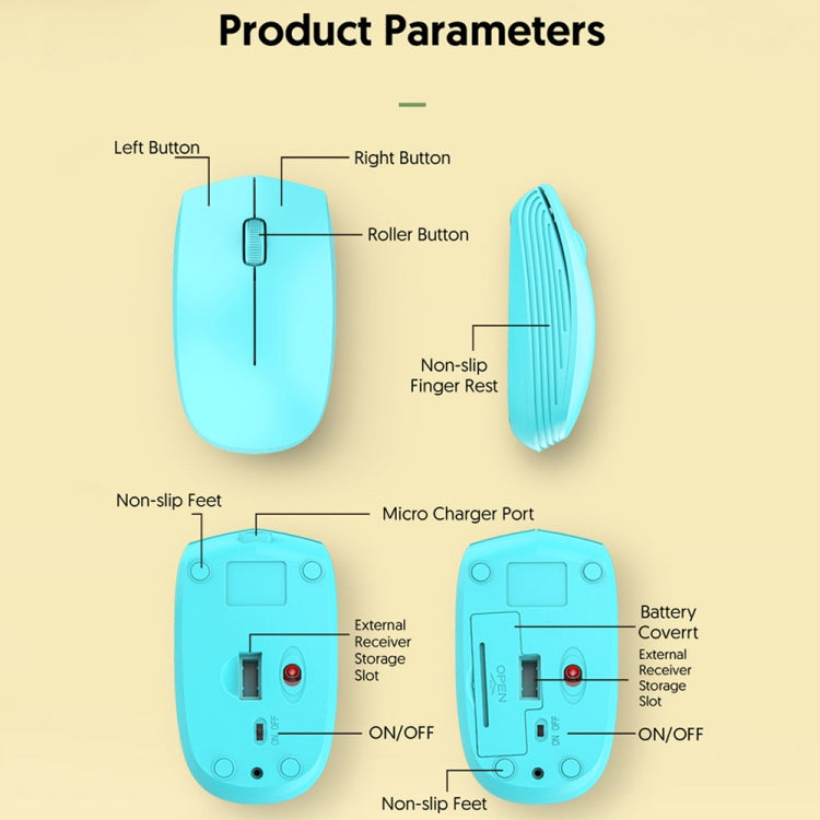 811 3 Keys Laptop Mini Wireless Mouse Portable Optical Mouse, Spec:, Double Model (Pink)