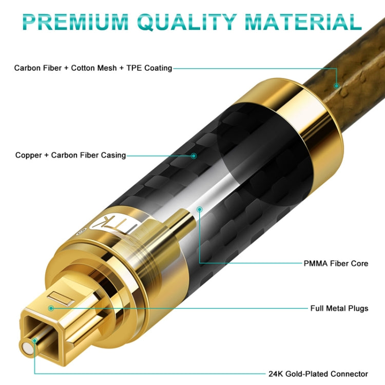 EMK GM/A8.0 Digital Optical Fiber Audio Cable Amplifier Audio Gold Plated Fever Line, Length:, 1m, 1.5m, 1.8m, 2m, 3m, 5m, 8m, 10m, 15m, 20m