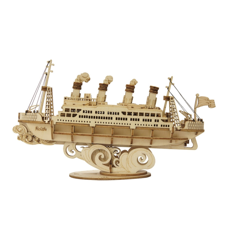 3D Three -Dimensional Puzzle Board Children Wood Puzzles Model, Rolife TG404 Rotating Trojan, Rolife TG501 Eiffel Tower, Rolife TG306 Cruise