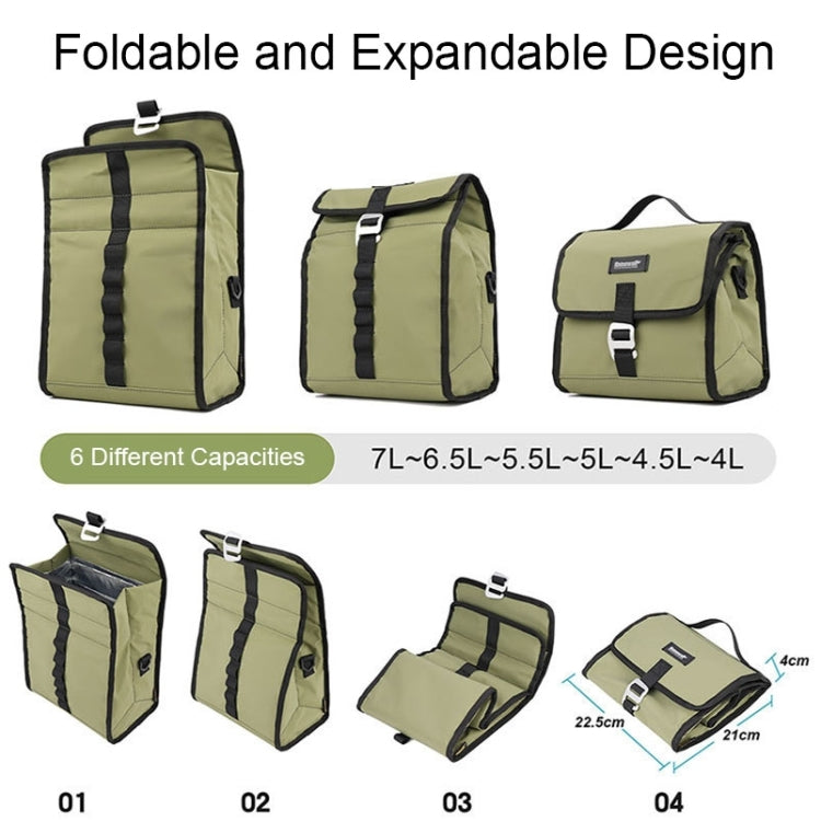 Rhinowalk RK9106 Foldable Outdoor Cycling Handlebar Bag Multifunctional Bike Bag, Full Black, Green, Gray