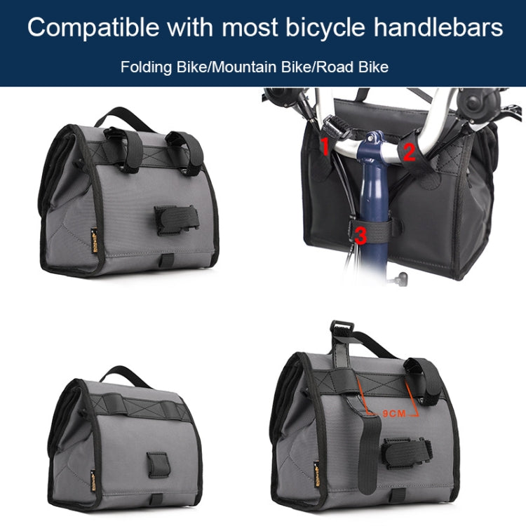 Rhinowalk RK9106 Foldable Outdoor Cycling Handlebar Bag Multifunctional Bike Bag, Full Black, Green, Gray