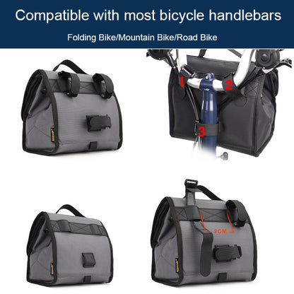 Rhinowalk RK9106 Foldable Outdoor Cycling Handlebar Bag Multifunctional Bike Bag, Full Black, Green, Gray