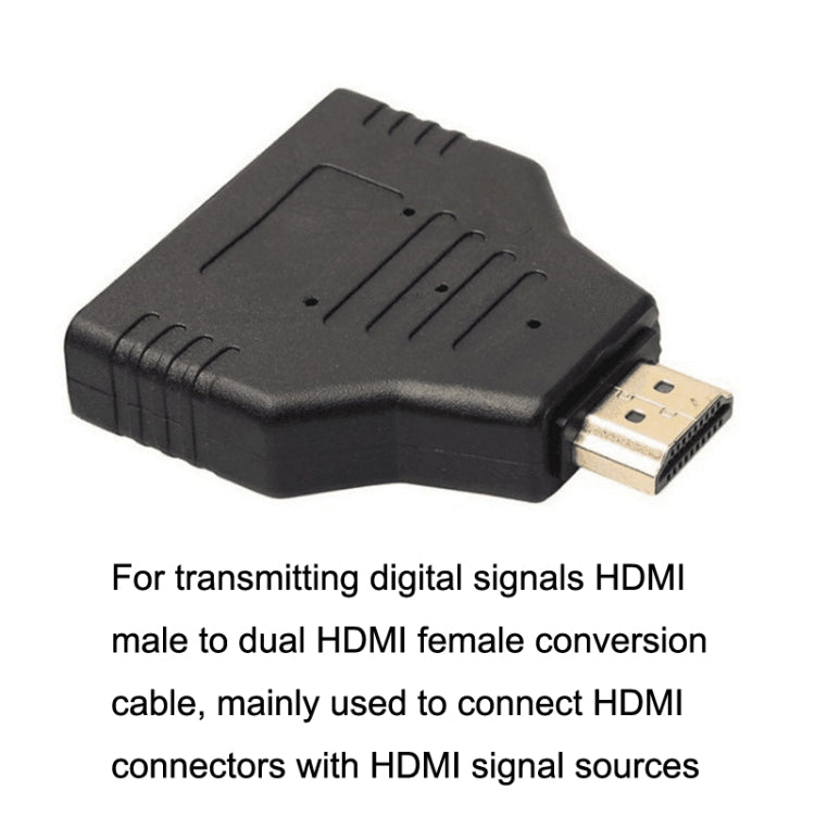 5pcs HDMI Male To 2 HDMI Female Adapter HD Computer Conversion Transformation Plug, 5pcs HDMI Male To 2 HDMI Female