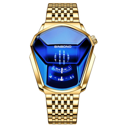 BINBOND Locomotive Concept Steel Belt Watch Men Live Black Technology Watch, Steel Belt White Steel Blue Face, Steel Belt White Steel White Face, Steel Belt Blue Steel Blue Face, Steel Belt Full Gold-Blue Face, Steel Belt Full Gold Gold Face...
