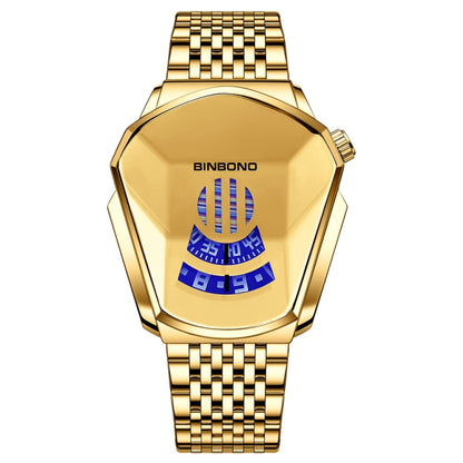 BINBOND Locomotive Concept Steel Belt Watch Men Live Black Technology Watch, Steel Belt White Steel Blue Face, Steel Belt White Steel White Face, Steel Belt Blue Steel Blue Face, Steel Belt Full Gold-Blue Face, Steel Belt Full Gold Gold Face...