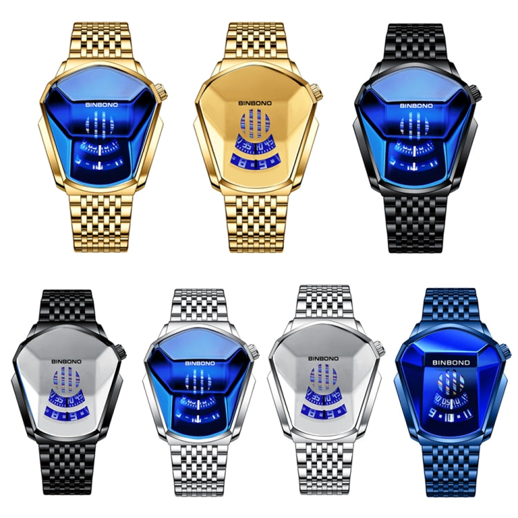 BINBOND Locomotive Concept Steel Belt Watch Men Live Black Technology Watch, Steel Belt White Steel Blue Face, Steel Belt White Steel White Face, Steel Belt Blue Steel Blue Face, Steel Belt Full Gold-Blue Face, Steel Belt Full Gold Gold Face...