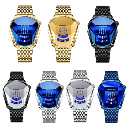 BINBOND Locomotive Concept Steel Belt Watch Men Live Black Technology Watch, Steel Belt White Steel Blue Face, Steel Belt White Steel White Face, Steel Belt Blue Steel Blue Face, Steel Belt Full Gold-Blue Face, Steel Belt Full Gold Gold Face...