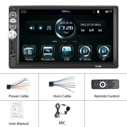 F133 7 Inches MP5 Bluetooth Player Universal Wired CarPlay Reversing Image Integrated, Style:, 7 Inches Standard+12 Lights Camera, 7 Inches Standard, 7 Inches Standard+4 Lights Camera