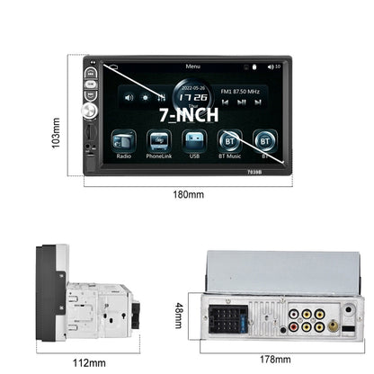 F133 7 Inches MP5 Bluetooth Player Universal Wired CarPlay Reversing Image Integrated, Style:, 7 Inches Standard+4 Lights Camera, 7 Inches Standard+12 Lights Camera, 7 Inches Standard