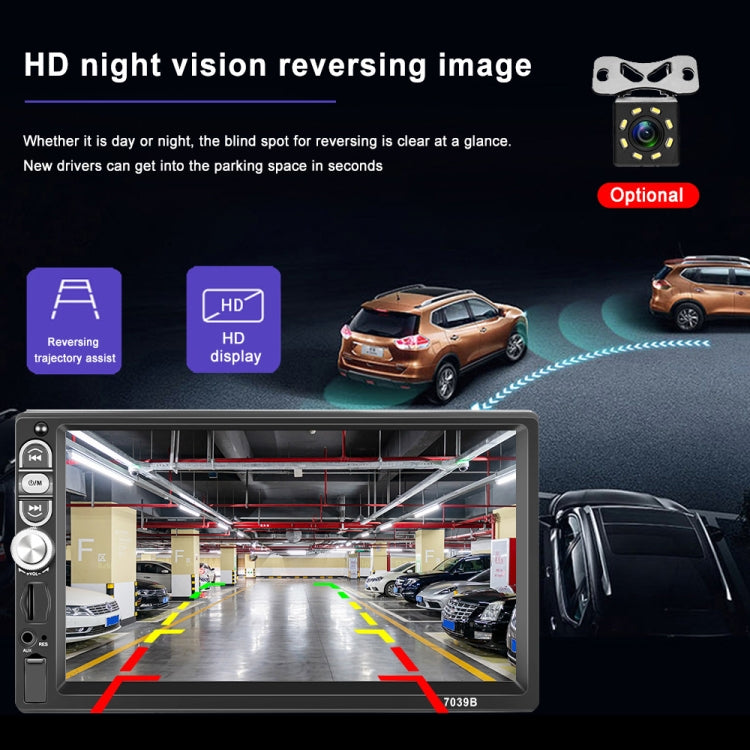 F133 7 Inches MP5 Bluetooth Player Universal Wired CarPlay Reversing Image Integrated, Style:, 7 Inches Standard+4 Lights Camera, 7 Inches Standard+12 Lights Camera, 7 Inches Standard