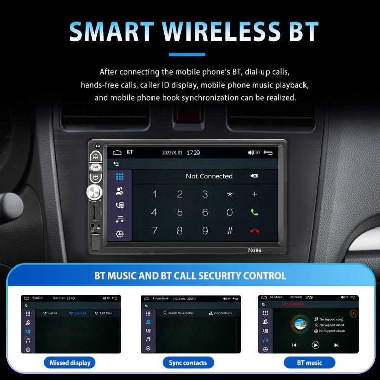 F133 7 Inches MP5 Bluetooth Player Universal Wired CarPlay Reversing Image Integrated, Style:, 7 Inches Standard+4 Lights Camera, 7 Inches Standard+12 Lights Camera, 7 Inches Standard
