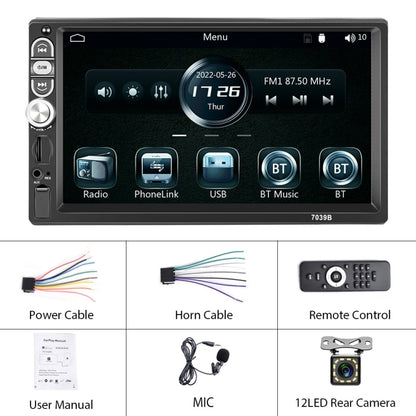 F133 7 Inches MP5 Bluetooth Player Universal Wired CarPlay Reversing Image Integrated, Style:, 7 Inches Standard, 7 Inches Standard+4 Lights Camera, 7 Inches Standard+12 Lights Camera