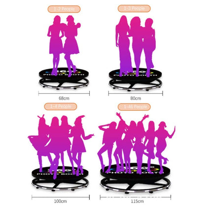 RGB Fill Light Photo Booth Turning Led Camera Photo Spin Stand With Flight Case, 68cm, 100cm