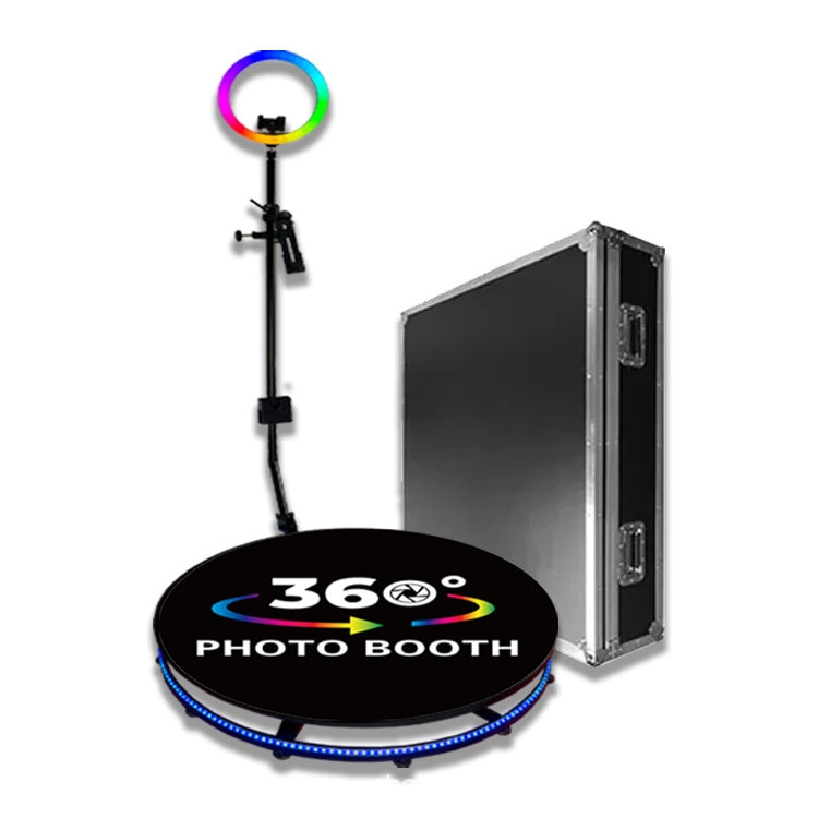 RGB Fill Light Photo Booth Turning Led Camera Photo Spin Stand With Flight Case, 68cm, 100cm