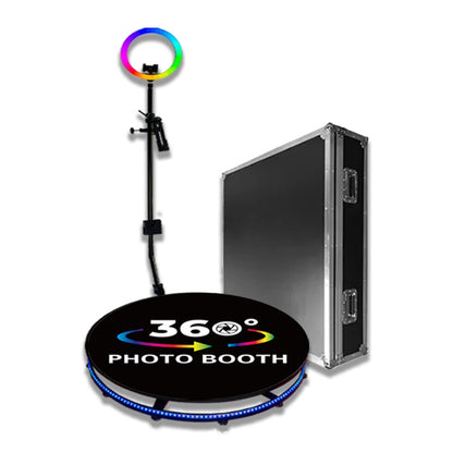 RGB Fill Light Photo Booth Turning Led Camera Photo Spin Stand With Flight Case, 68cm, 100cm