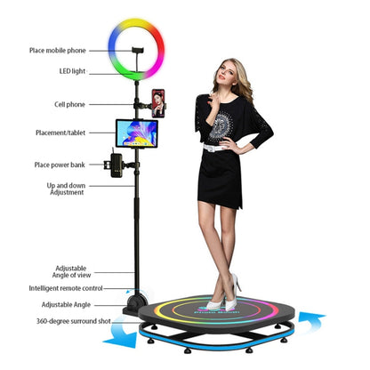 Square 360 Photo Booth Electric Rotating Small Stage For Parties and Weddings, 60cm, 70cm, 80cm