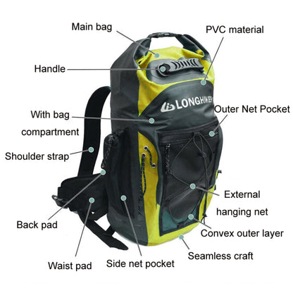 LONGHIKER Outdoor Diving Fin Backpack Drifting Swimming Fishing Ski Bag