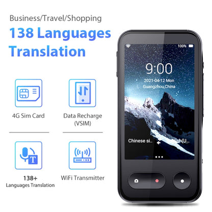 T7 4G Smart Voice / Photo / Recording Translation WIFI Translation Machine Supports 138 Languages, T7 Black
