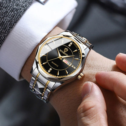 BINBONG B5552 Luminous Multifunctional Business Calendar Quartz Watch