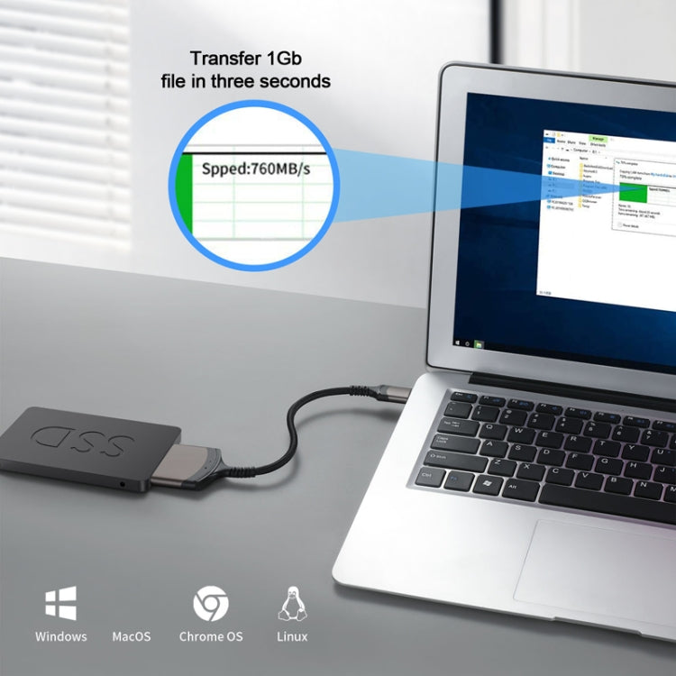 Aluminum Easy Drive Line USB3.0 To SATA Hard Disk Data Cable Supports 2.5 Inch SATA 22P, USB3.0 To SATA