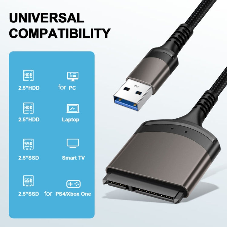 Aluminum Easy Drive Line USB3.0 To SATA Hard Disk Data Cable Supports 2.5 Inch SATA 22P, USB3.0 To SATA
