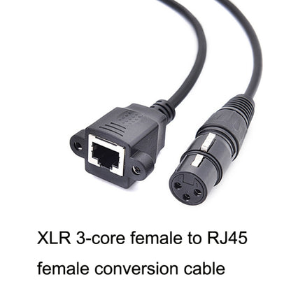 2pcs XLR 3 Pin Female To RJ45 Female Network Connector Adapter Converter Cable, 30cm