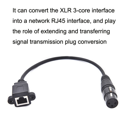 2pcs XLR 3 Pin Female To RJ45 Female Network Connector Adapter Converter Cable, 30cm