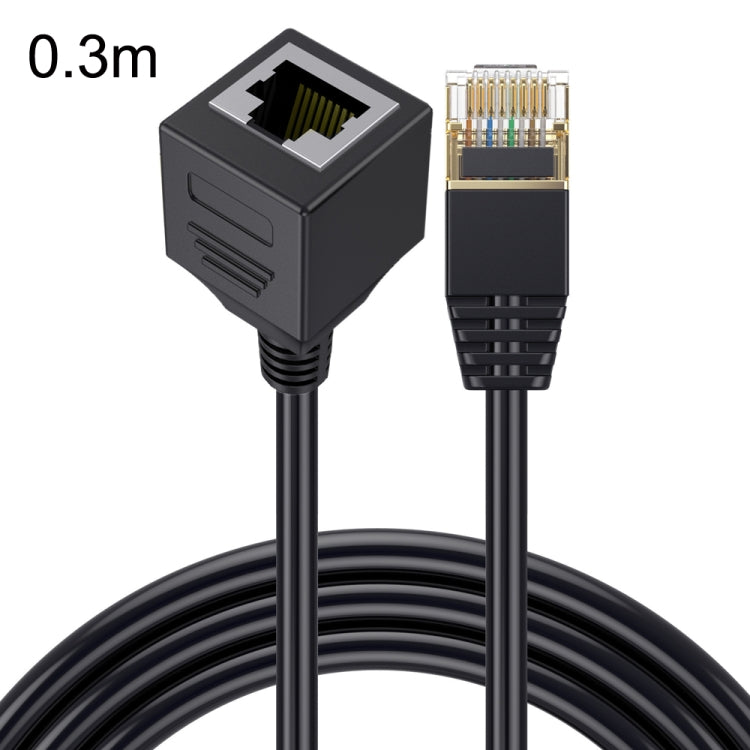 Cat 8 10G Transmission RJ45 Male To Female Computer Network Cable Extension Cable, Straight Head 0.3m, Straight Head 0.6m, Straight Head 1m, Straight Head 1.5m, Up Bend 0.5m, Down Bend 0.5m, Right Bend 0.5m