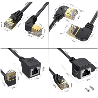 Cat 8 10G Transmission RJ45 Male To Female Computer Network Cable Extension Cable, Straight Head 0.3m, Straight Head 0.6m, Straight Head 1m, Straight Head 1.5m, Up Bend 0.5m, Down Bend 0.5m, Right Bend 0.5m