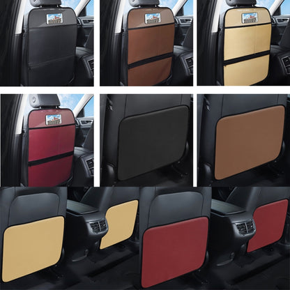 Car Seat Back Children Anti-kick Pad Back Rear Anti-dirty Universal Leather Protection Pad Storage Bag, All Inclusive Version (Black), All Inclusive Version (Brown), All Inclusive Version (Beige), All Inclusive Version (Wine Red)
