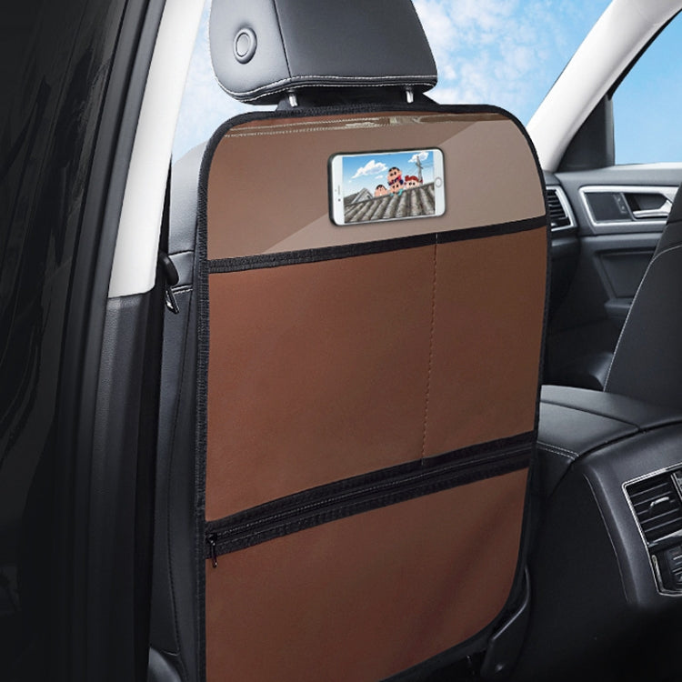 Car Seat Back Children Anti-kick Pad Back Rear Anti-dirty Universal Leather Protection Pad Storage Bag, All Inclusive Version (Black), All Inclusive Version (Brown), All Inclusive Version (Beige), All Inclusive Version (Wine Red)