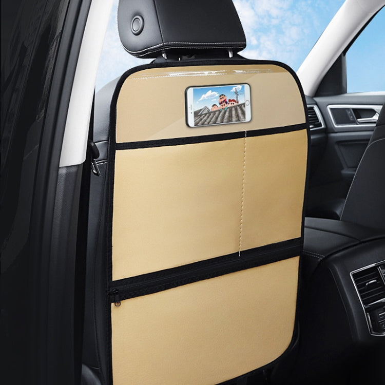 Car Seat Back Children Anti-kick Pad Back Rear Anti-dirty Universal Leather Protection Pad Storage Bag, All Inclusive Version (Black), All Inclusive Version (Brown), All Inclusive Version (Beige), All Inclusive Version (Wine Red)