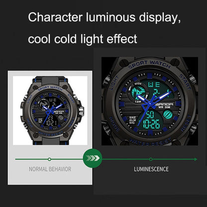 SANDA 739 Multifunctional Waterproof Sports Watch Chronograph Calendar Alarm Night Light Watch