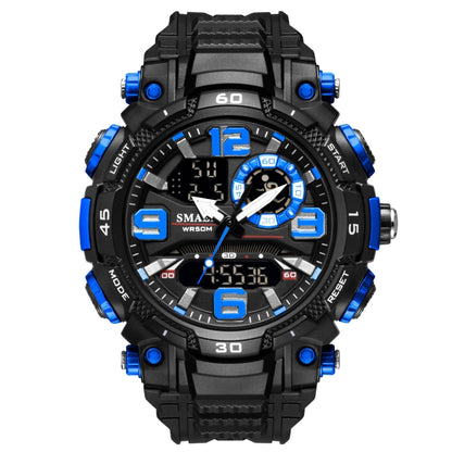 SMAEL 1921 Men Dual Movement Sports Watch Multifunctional Time Night Light Alarm Student Wrist Watch