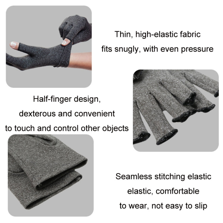 Outdoor Half Finger Joint Care Compression Cycling Gloves, S, M, XL