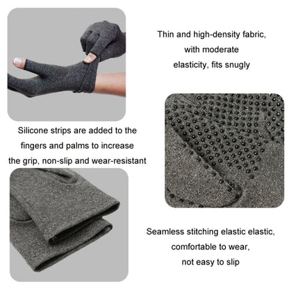 Arthritis Rehabilitation Silicone Non-slip Cycling Half Finger Gloves, XL