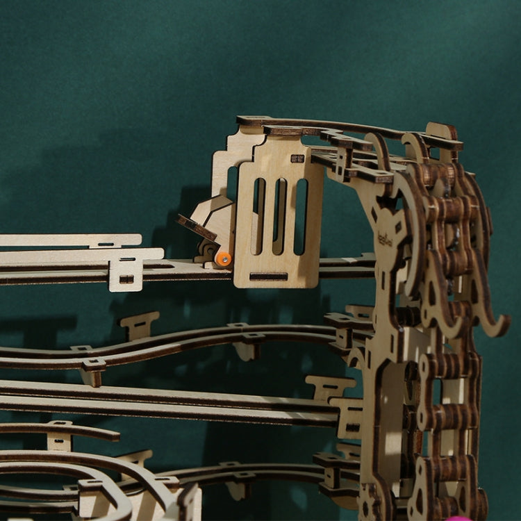 LG825 Mechanical Track Ball 3D Wooden Puzzle Toy DIY Handmade Ornaments, Mechanical Track Ball