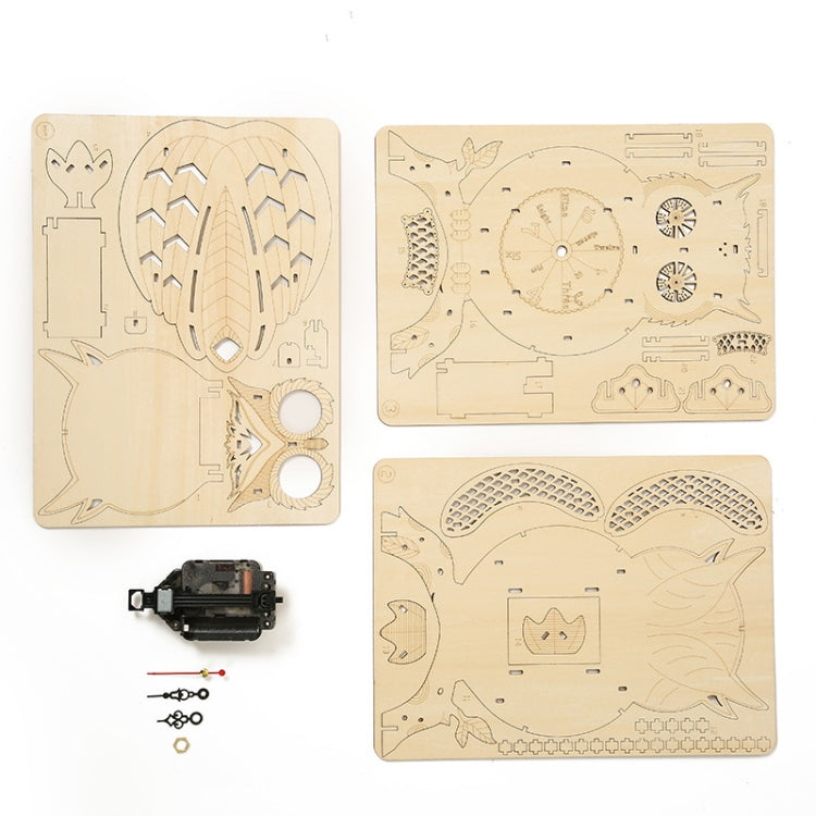 Owl Clock 3D Wooden Puzzle Toys DIY Handmade Ornaments, Owl Clock