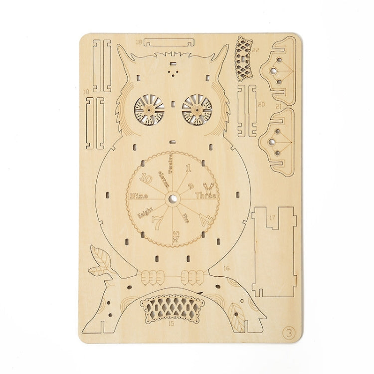 Owl Clock 3D Wooden Puzzle Toys DIY Handmade Ornaments, Owl Clock