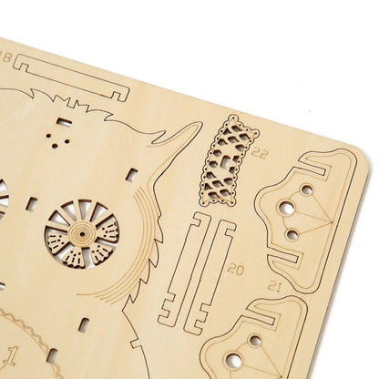 Owl Clock 3D Wooden Puzzle Toys DIY Handmade Ornaments, Owl Clock