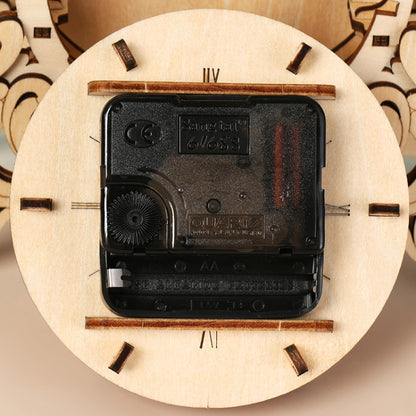 Elk Alarm Clock 3D Wooden Puzzle Toys DIY Handmade Ornaments, Elk Alarm Clock