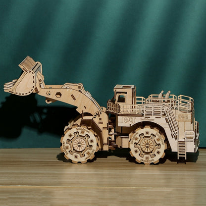Bulldozer Construction Truck 3D Wooden Puzzle Toys DIY Handmade Ornaments, Bulldozer Construction Truck