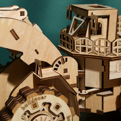 Bulldozer Construction Truck 3D Wooden Puzzle Toys DIY Handmade Ornaments, Bulldozer Construction Truck