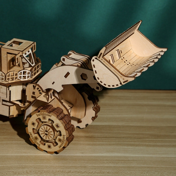 Bulldozer Construction Truck 3D Wooden Puzzle Toys DIY Handmade Ornaments, Bulldozer Construction Truck